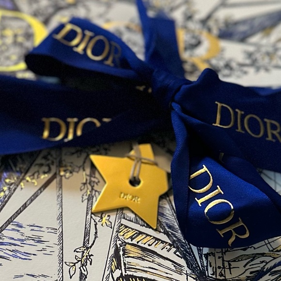 Dior Other - Dior Blue and Gold Ribbon & Dior Star Ornament, NWT